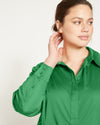 Elbe Popover Stretch Poplin Shirt Classic Fit - Kelly Green Image Thumbnmail #1