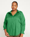 Elbe Popover Stretch Poplin Shirt Classic Fit - Kelly Green Image Thumbnmail #4